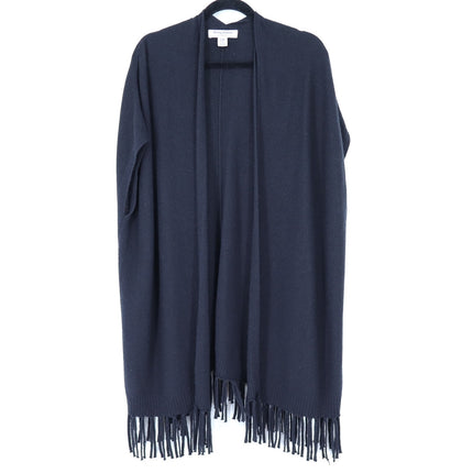 Tommy Bahama Serena Fringe Cardigan Black Wool Cashmere Short Sleeve Women's S