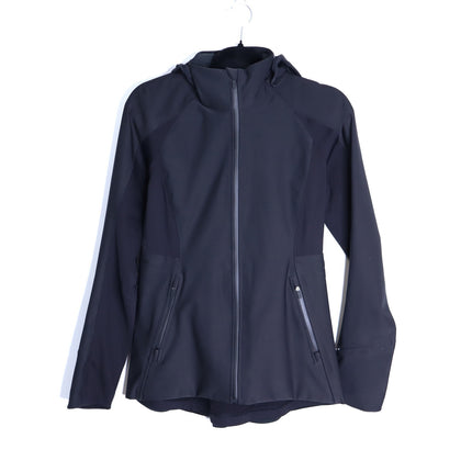 LULULEMON Hooded Sleet Sprinter Jacket Black Softshell Full Zip Women's 4