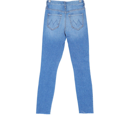 Mother Looker Ankle Fray Jeans Blue Shoot To Thrill Blue High Rise Women's 24
