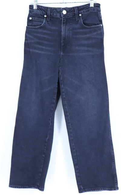 AMO Billie Jeans So Good Black High Rise Wide Leg Straight Cropped Women's 27