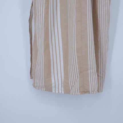 Mara Hoffman Swim Cover Up Dress Beige and White Striped Belted Women's XS
