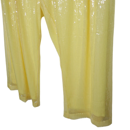 STAUD Luisa Sequin Trouser NWT Pleated Wide-leg Yellow High Rise Women's 16