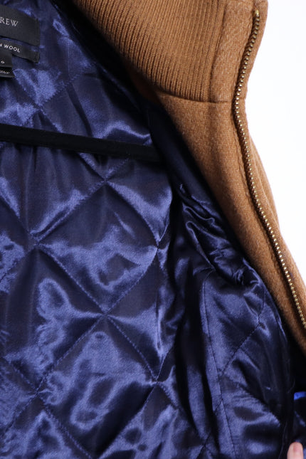 J. CREW Lodge Coat Italian Stadium Wool Jacket Heather Acorn Quilted Women's 0
