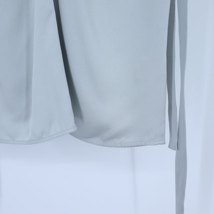 Helmut Lang Silk Sleeveless Blouse Silver Ruched Armhole Lightweight Women's S