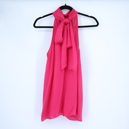 ZIMMERMANN Pink Silk Halter Blouse Tie-Neck Fuchsia Sleeveless Women's 1/US 2