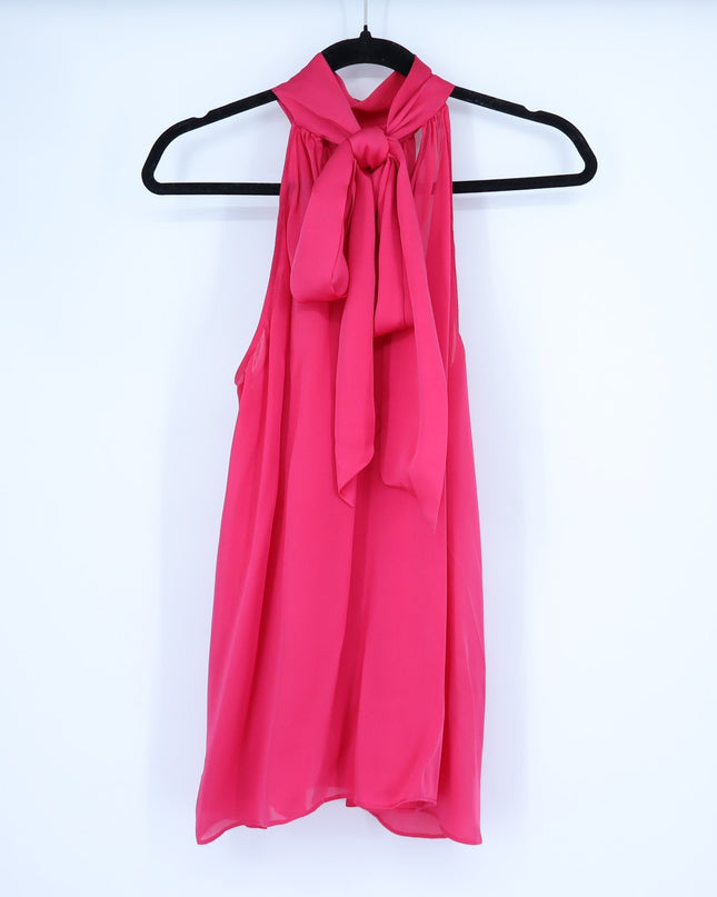 ZIMMERMANN Pink Silk Halter Blouse Tie-Neck Fuchsia Sleeveless Women's 1/US 2