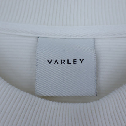 Varley Addelyn Ribbed Sweatshirt White Size Zip Crew Neck Pullover Women's M