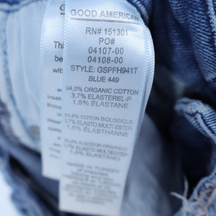 Good American Good Legs Straight Jeans Blue 449 Mid Rise Stretch Women's 0/25