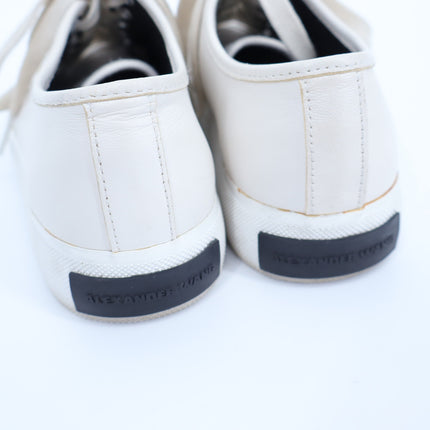 ALEXANDER WANG Pia Leather Sneakers White Low Top Lace Up Women's 38/US 8