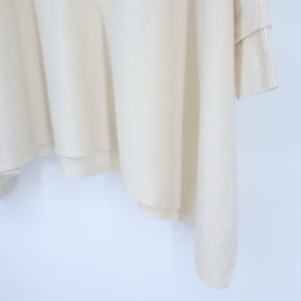 Vince Cashmere & Wool V-Neck Poncho Sweater Ivory Pullover Women's XS/S