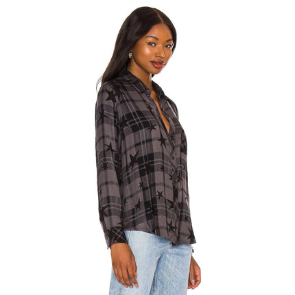 Rails Hunter Shirt Ash Twilight Stars Button Up Plaid Collared Blouse Women's S