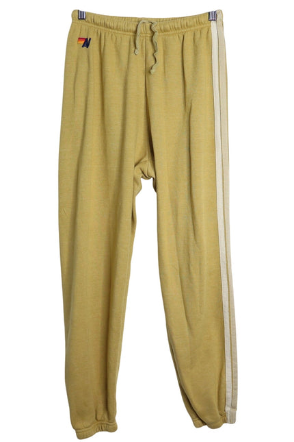 AVIATOR NATION Stripe Sweatpants Jogger Honey Mustard Pull On Women's M