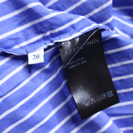 AZ FACTORY x Lutz Huelle Striped Shirtdress White Blue Oversized Women's 38/US 6