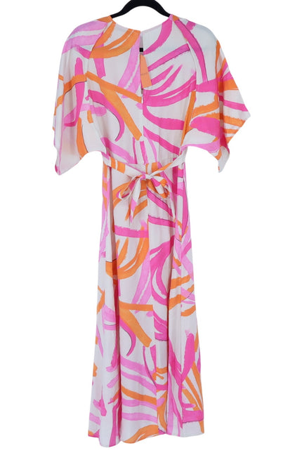 VILAGALLO Ginevra Lucca Print Maxi Dress Pink NWT Kimono Sleeve Women's 40/US 6