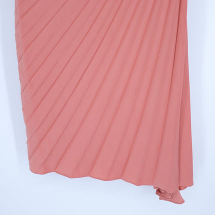 BANANA REPUBLIC One Shoulder Pleated Midi Dress Pink Amaretti NWT Women's 8