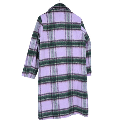 Mystree Plaid Mohair Midi Overcoat NWT Lavender Long Sleeve Women's M