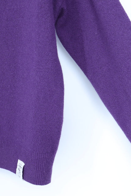 OTTOD'AME V Neck Sweater Purple Cashmere Wool Long Sleeve Pullover Women's 4/S