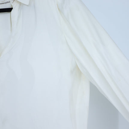 BA&SH Betsey Chain Trim Shirt Ecru White Neck Button Up Blouse Women's 3/US L