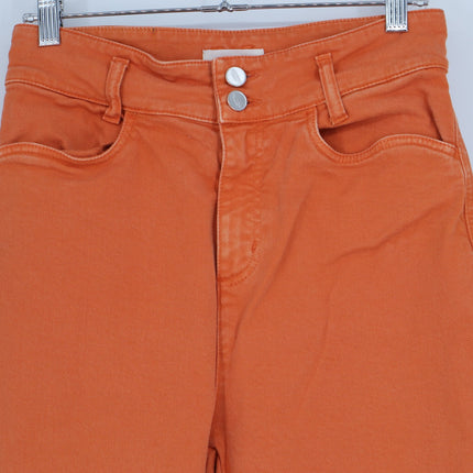 SWEDISH HASBEENS Short Boot Cut Jeans Orange Crop High Rise Women's 28