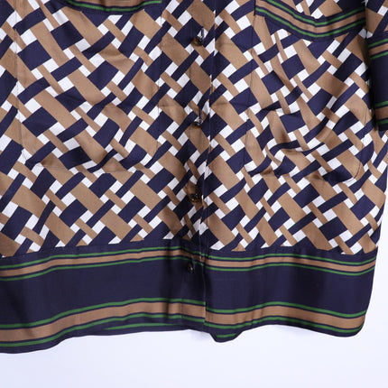 VERONICA BEARD Sumatra Mini Shirt Dress Navy Multi Wide Sleeve Women's 10