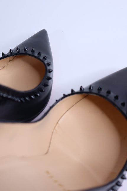 CHRISTIAN LOUBOUTIN Anjalina Givree Brushed Leather Pumps Black Women's 35.5