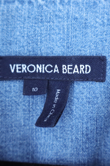 VERONICA BEARD Ruben Midi Dress Pebble Stone Denim Button Front Women's 10
