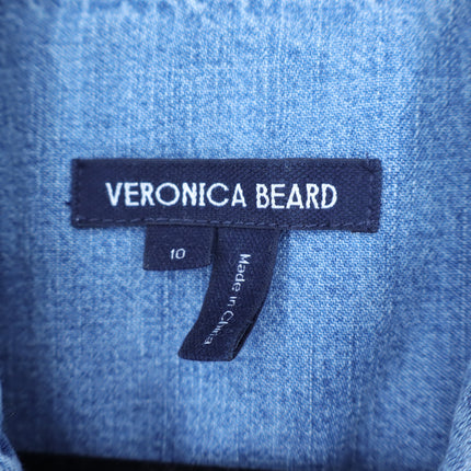 VERONICA BEARD Ruben Midi Dress Pebble Stone Denim Button Front Women's 10