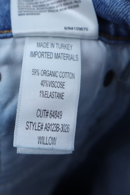 AGOLDE Willow Mid Rise Jean Torch Blue Slim Crop Light Wash Ankle Cut Women's 24