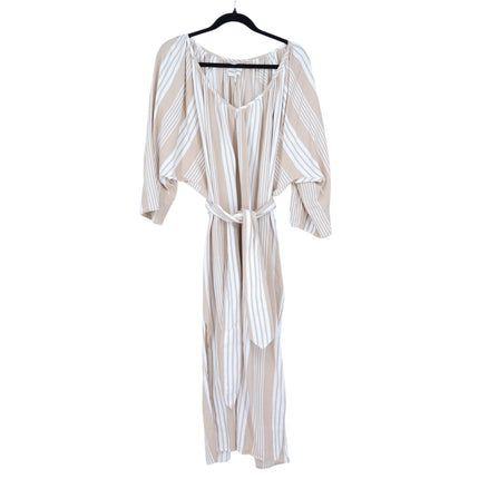 Mara Hoffman Swim Cover Up Dress Beige and White Striped Belted Women's XS