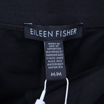 Eileen Fisher Stretch Ponte Pants Black NWT Pull On Ribbed Casual Women's M