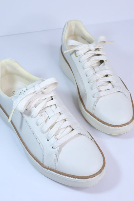 COLE HAAN Grandpro Topspin Sneakers Ivory Scallop Lace Up Women's 5.5B