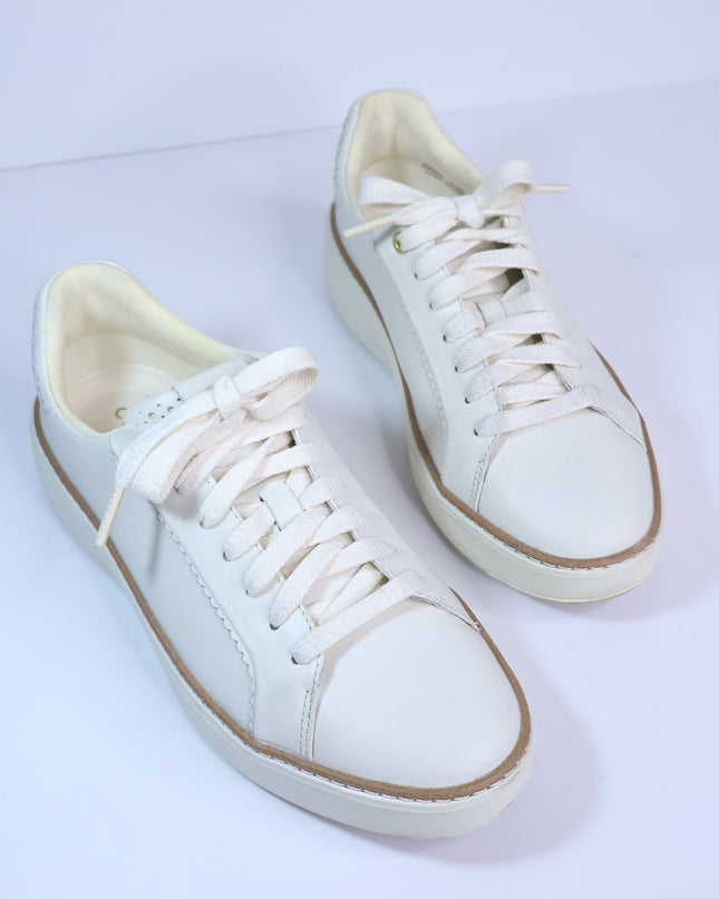 COLE HAAN Grandpro Topspin Sneakers Ivory Scallop Lace Up Women's 5.5B