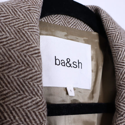 BA&SH Blanche Blazer Beige Cropped Long Sleeves Lady Jacket Women's 1/US 4