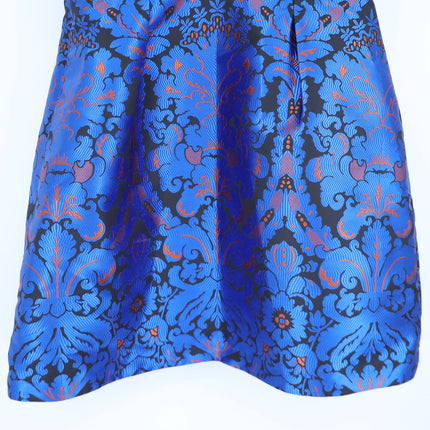FREE PEOPLE Queen of Hearts Brocade Mini Dress Indigo and Black Women's 6