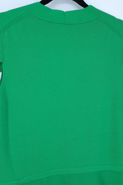 THE FOLD Vienna Sculpt Knit Midi Dress Emerald Green NWT Laser Cut Women's 10