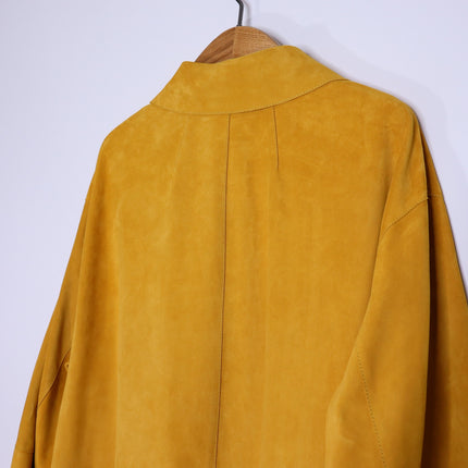 LAFAYETTE 148 Clyde Laser Cut Suede Jacket NWT Spiced Honey Yellow Women's XL