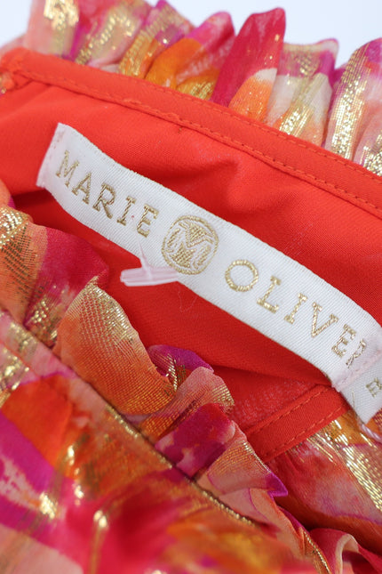 MARIE OLIVER Alice Maxi Dress NWT Guava Pink Metallic Sleeveless Women's M