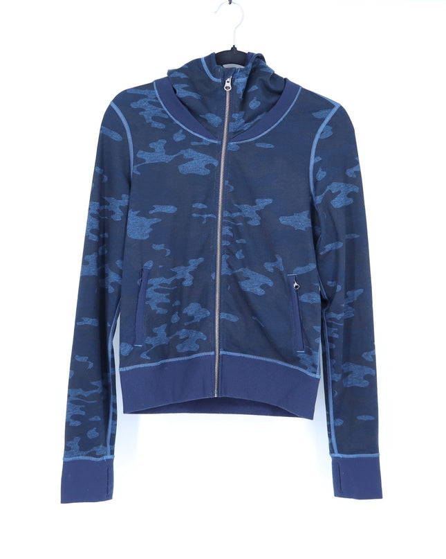Lululemon Namaskar Hoodie Blue Heathered Lotus Camo Oil Slick Full Zip Women's 4