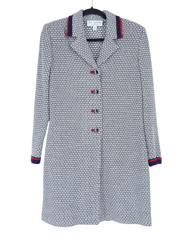 ST. JOHN Collection Longline Knit Jacket Summer Wool Quiet Luxury Women's 6
