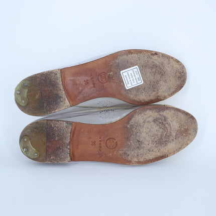 Chanel 2007 Interlocking CC Gold Ballet Flats Leather Almond Toe Women's 36/US 6