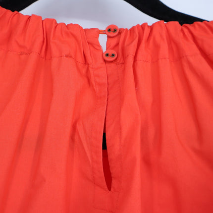 ULLA JOHNSON Elora Popover Blouse Coral Poplin Ruffle Sleeve Women's 2