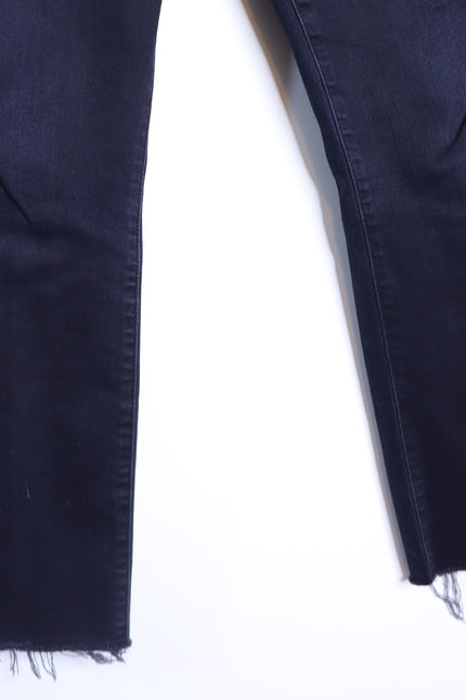 MOTHER Black The Insider Crop Step Fray Jeans Night in Paris Women's 29