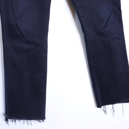 MOTHER Black The Insider Crop Step Fray Jeans Night in Paris Women's 29