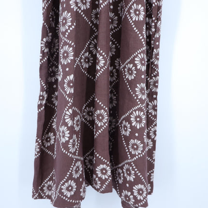 DAUGHTERS OF INDIA Dahlia Maxi Dress Maple Printed NWT Belted Linen Women's S