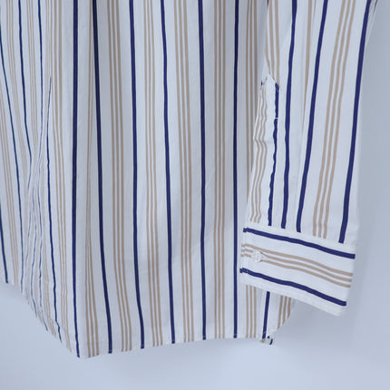 Frank & Eileen Joedy Boyfriend Shirt White Multi Stripe Button Up Women's L