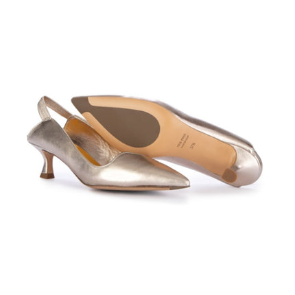 Mara Bini Naomi Luce Slingback Metallic Gold Pointed Toe Pump Women's 38/US 7.5