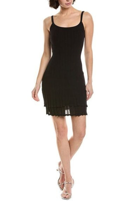 A.L.C. Lex Strap Mini Dress Black NWT Layered Ruffle Skirt Women's L