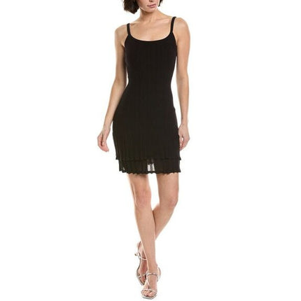A.L.C. Lex Strap Mini Dress Black NWT Layered Ruffle Skirt Women's L