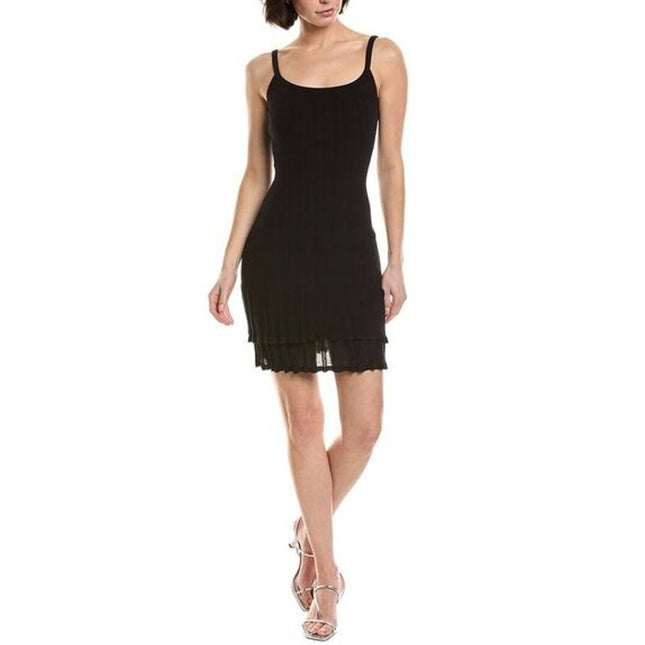 A.L.C. Lex Strap Mini Dress Black NWT Layered Ruffle Skirt Women's L
