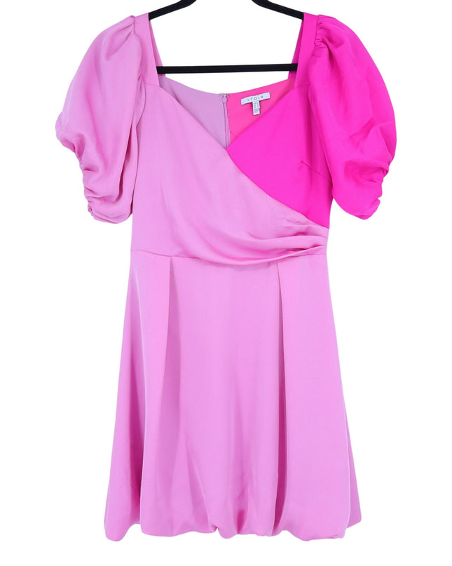 ATOIR Lost To The Night Dress Pink Fuchsia Mini Balloon Hem Puff Sleeve Womens 4
